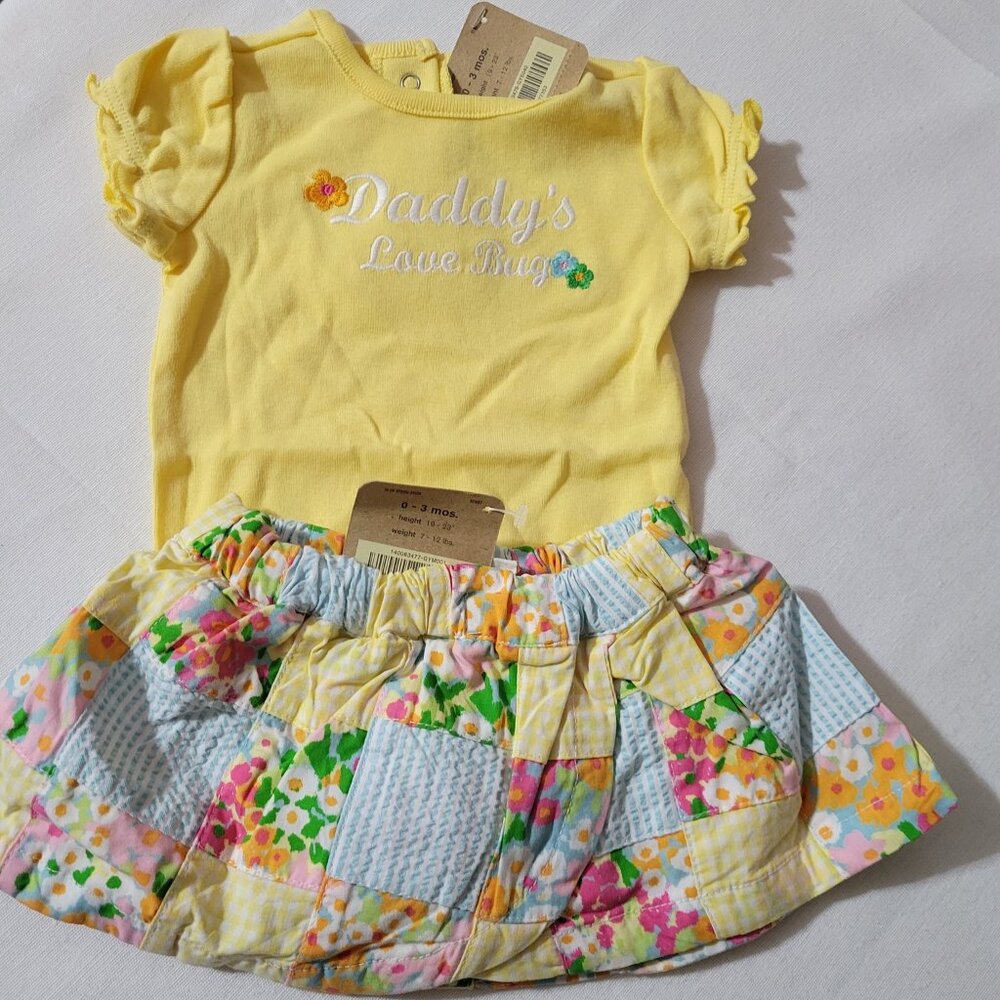 Crazy 8 Baby 8 0-3 month NWT Baby Flower {Spring Break} 2010 Bodysuit Skirted Bl